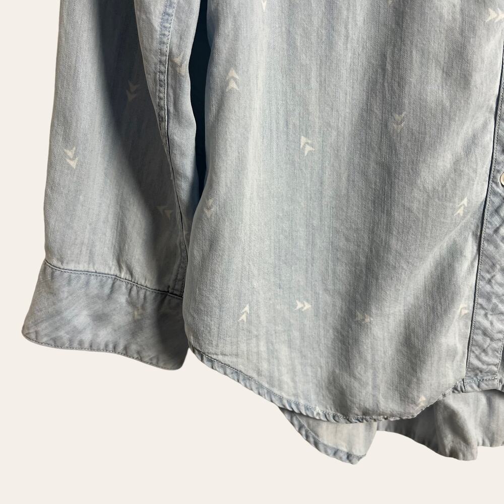 Rails Light Blue Chambray Arrow Long Sleeve Lyocell Button-Up Shirt Size Medium - Picture 5 of 10
